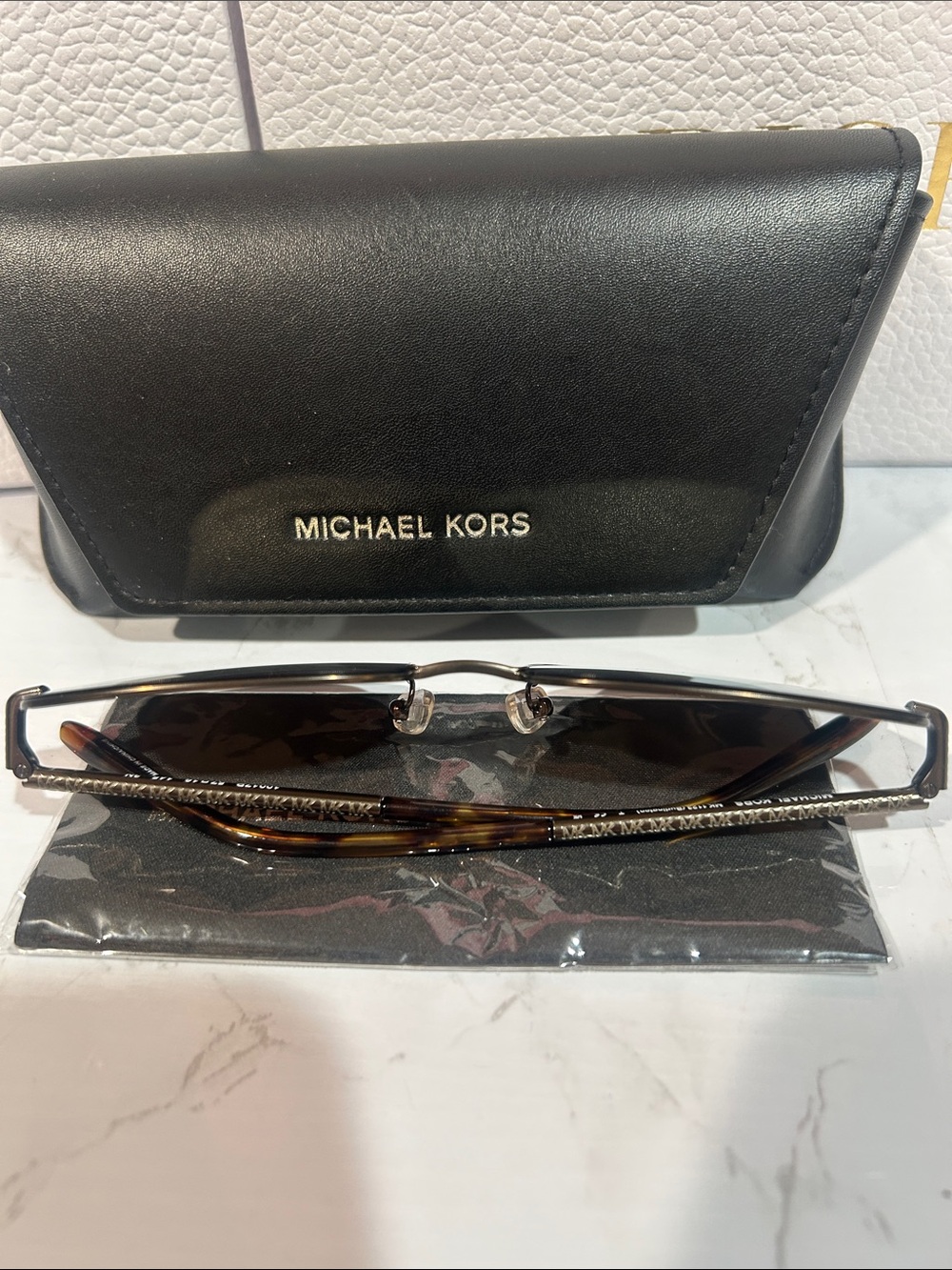 Michael Kors Gold Metal Sunglasses with Brown Gradient Lenses - Picture 2 of 4
